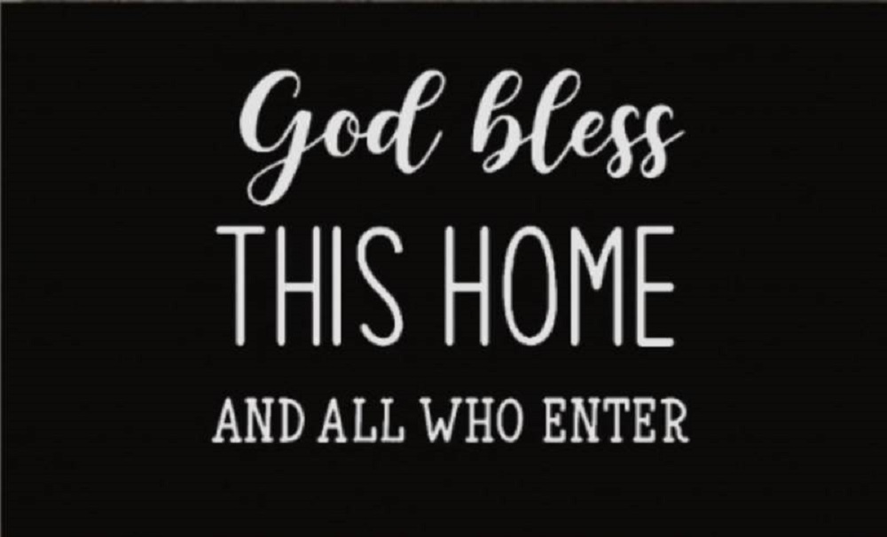 V637-E423635-202508252345-00 God Bless This Home Doormat Door Mat 60cm - Image 1