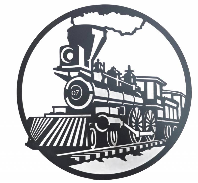 V637-E522914-202508252120-00 Round Train Metal Wall Art 60cm - Image 1