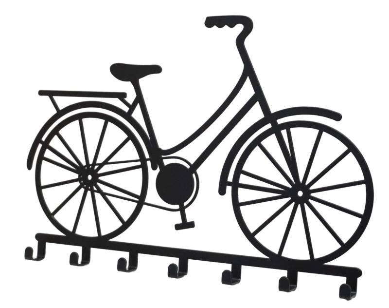 V637-E522926-202508252125-00 Bicycle Meatl Wall Art W 7 Hooks 30x21cm - Image 1