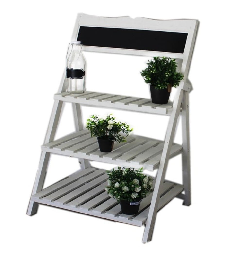 V637-FUR33913-202508252015-00 3 Tier Wooden Shelf w Black Board 102cm - Image 1