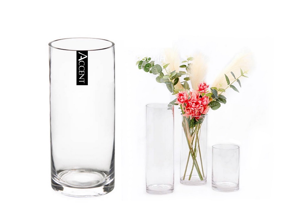 V637-GVA30282-202508252105-00 bulk 6 Glass Cylinder Vase Flower 30cm - Image 1
