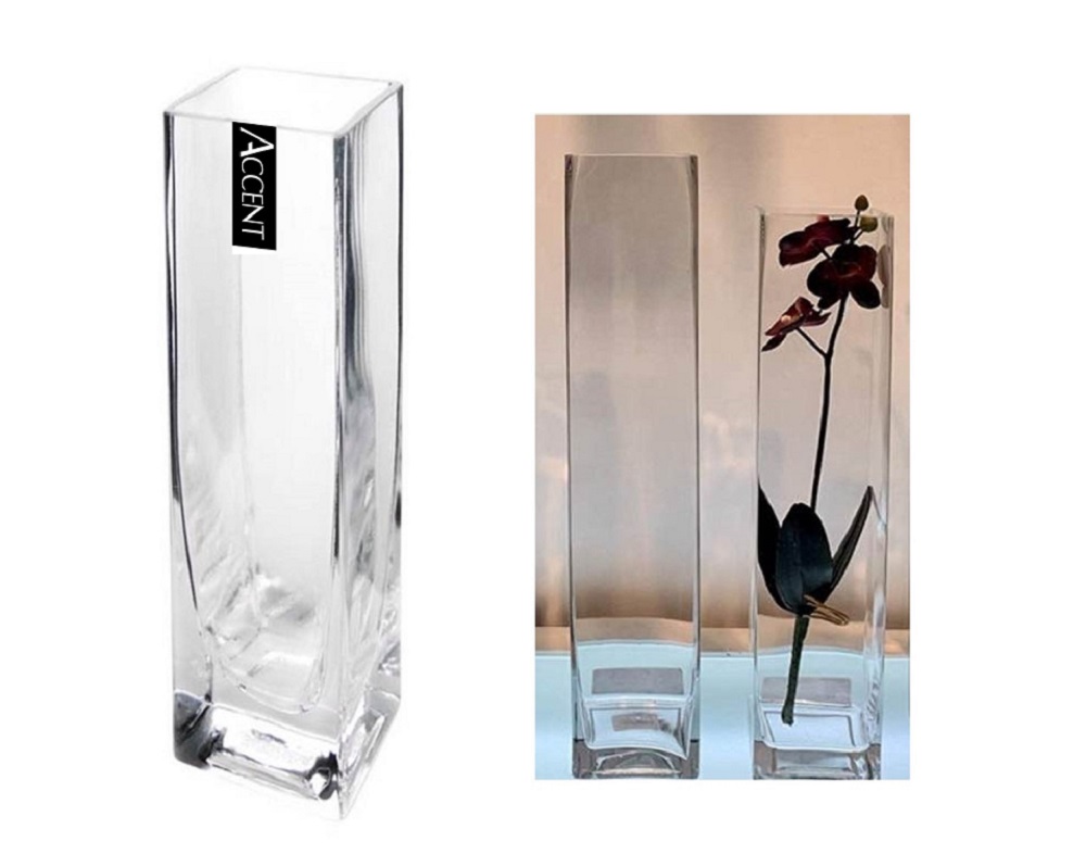 V637-GVA30297-202508252120-00 bulk 12 Glass Square Vase Flower 20cm - Image 1