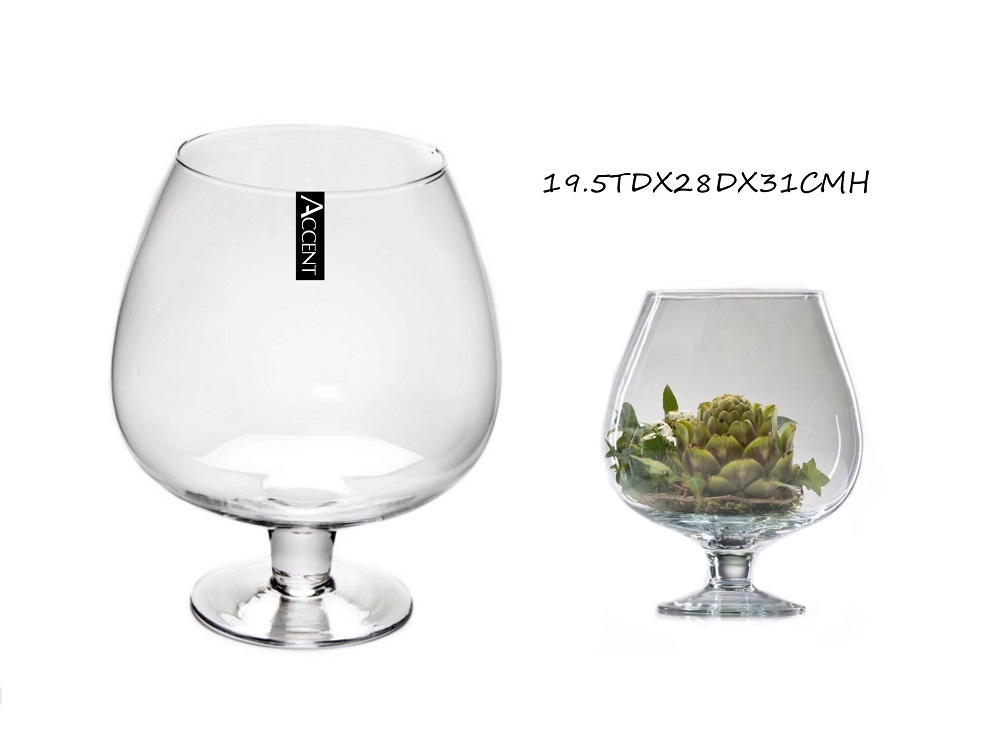 V637-GVA30316-202508252135-00 bulk 2 Glass Brandy Balloon Vase 31cm - Image 1