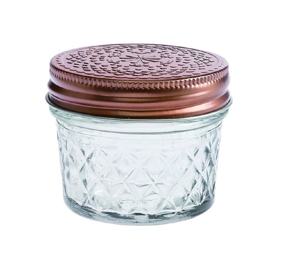 V637-KIT30730-202508252245-00 bulk 48 Diamond Look Glass Jar w Gold Lid Canister 7cm - Image 1