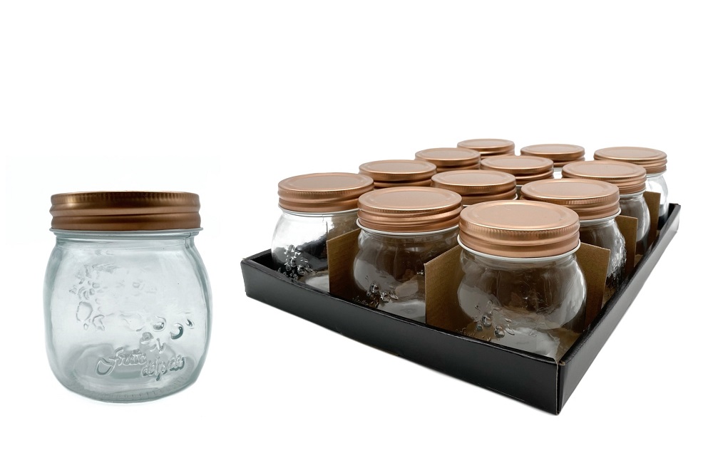 V637-KIT31695-202508252245-00 bulk 36 Glass Jar w Metal Lid 260ml Canister 9cm - Image 1