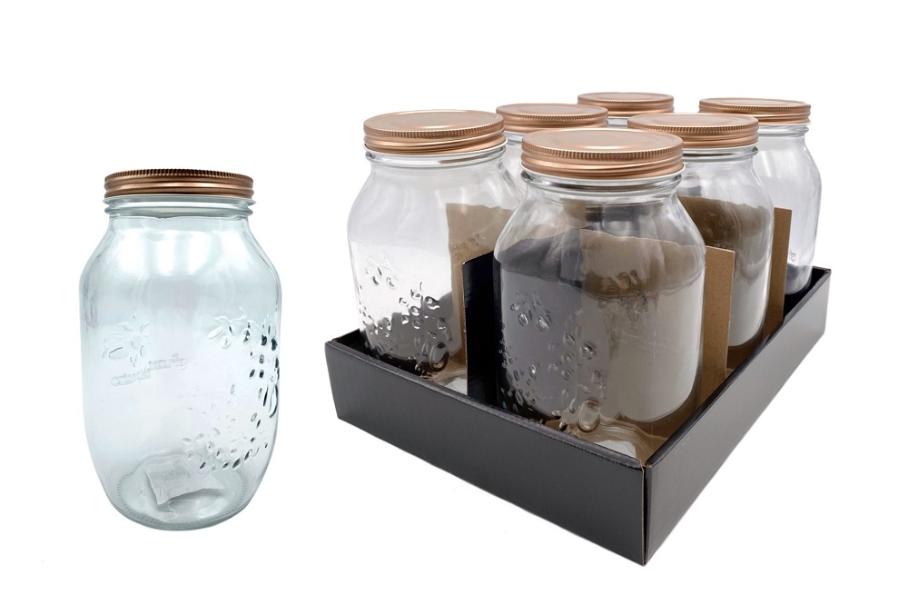 V637-KIT31698-202508252250-00 bulk 18 Glass Jar w Metal Lid 1500ml Canister 20cm - Image 1