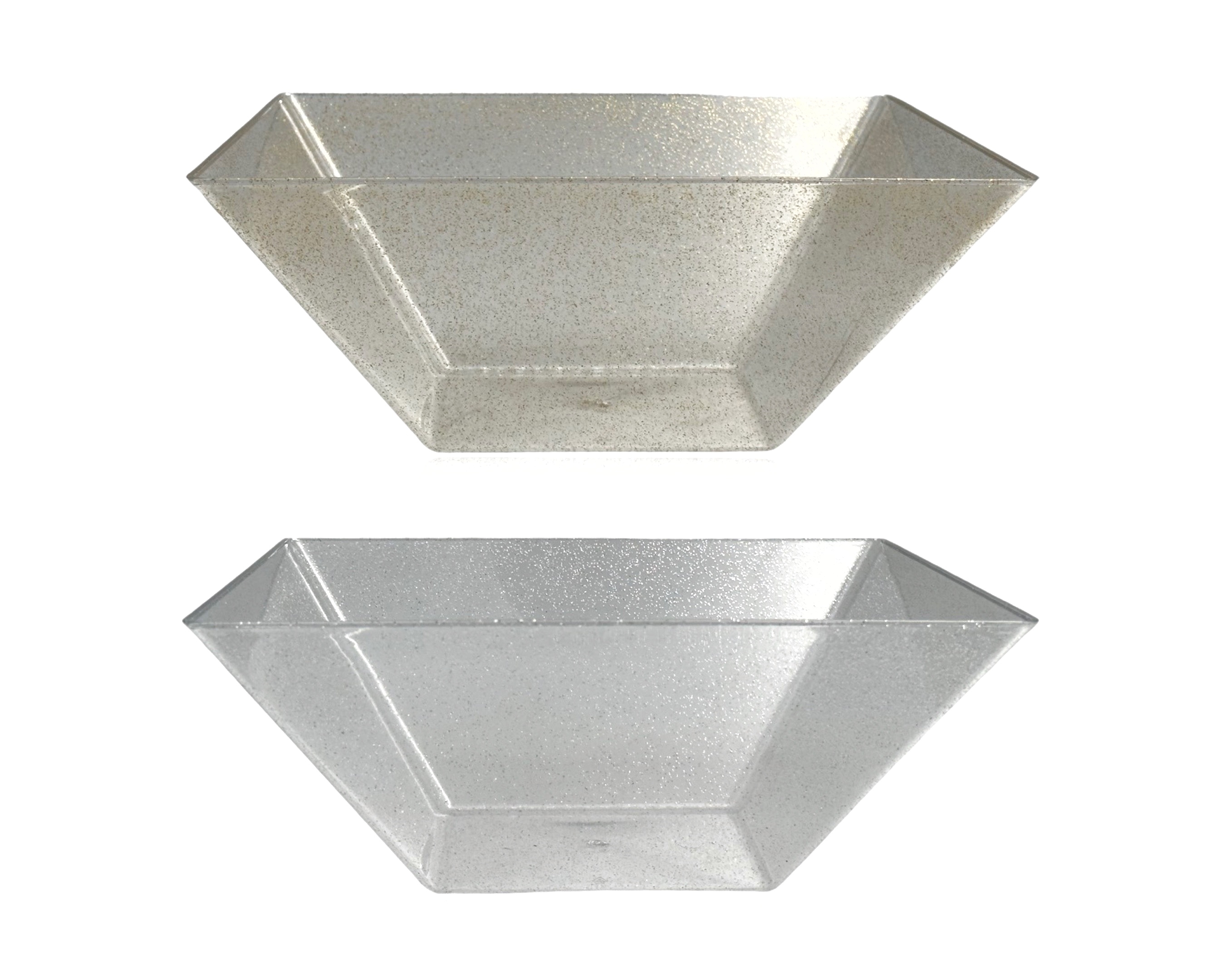 V637-PAR35097-202508252020-00 bulk 24 Glitter Plastic Tapered Bowl Square 3.7lt 28x11cm - Image 1