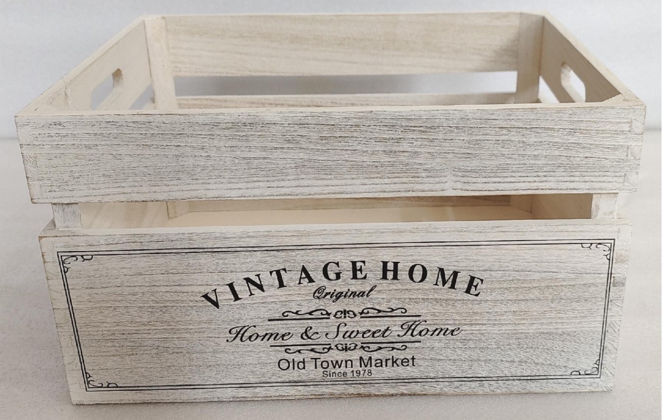 V637-WDB35976-202508260653-00 Vintage Home Wood Crates White Wash 40x22cm - Image 1
