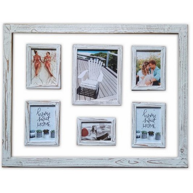 V637-WF-148020-W-202508260720-00 Rustic 6 Collage Photo Frame w Glass Background 82cm - Image 1