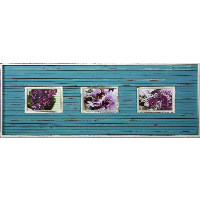 V637-WF-3LSTRIPBLUE-202508260725-00 Antique 3 Collage Photo Frame 82cm - Image 1