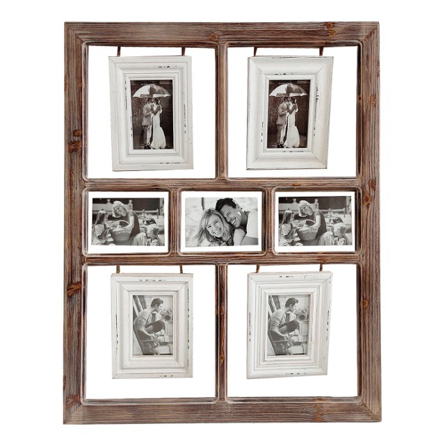 A Wooden 7 Collage Hanging Photo Frame 80cm