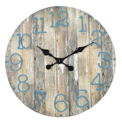 V637-WF-WOO-1020-202508260645-00 Round Clock w Blue String Numbers 60cm - Image 1