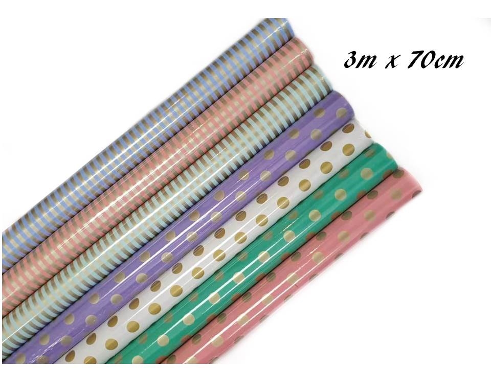 V637-WRP27844-202508260845-00 bulk 50 Rolls Polka Gift Wrap 60gsm 300cm - Image 1