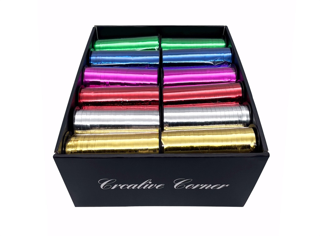 V637-WRP31746-202508260740-00 bulk 24 Metallic Curling Ribbon on Spool 5mmx70m Assort - Image 1