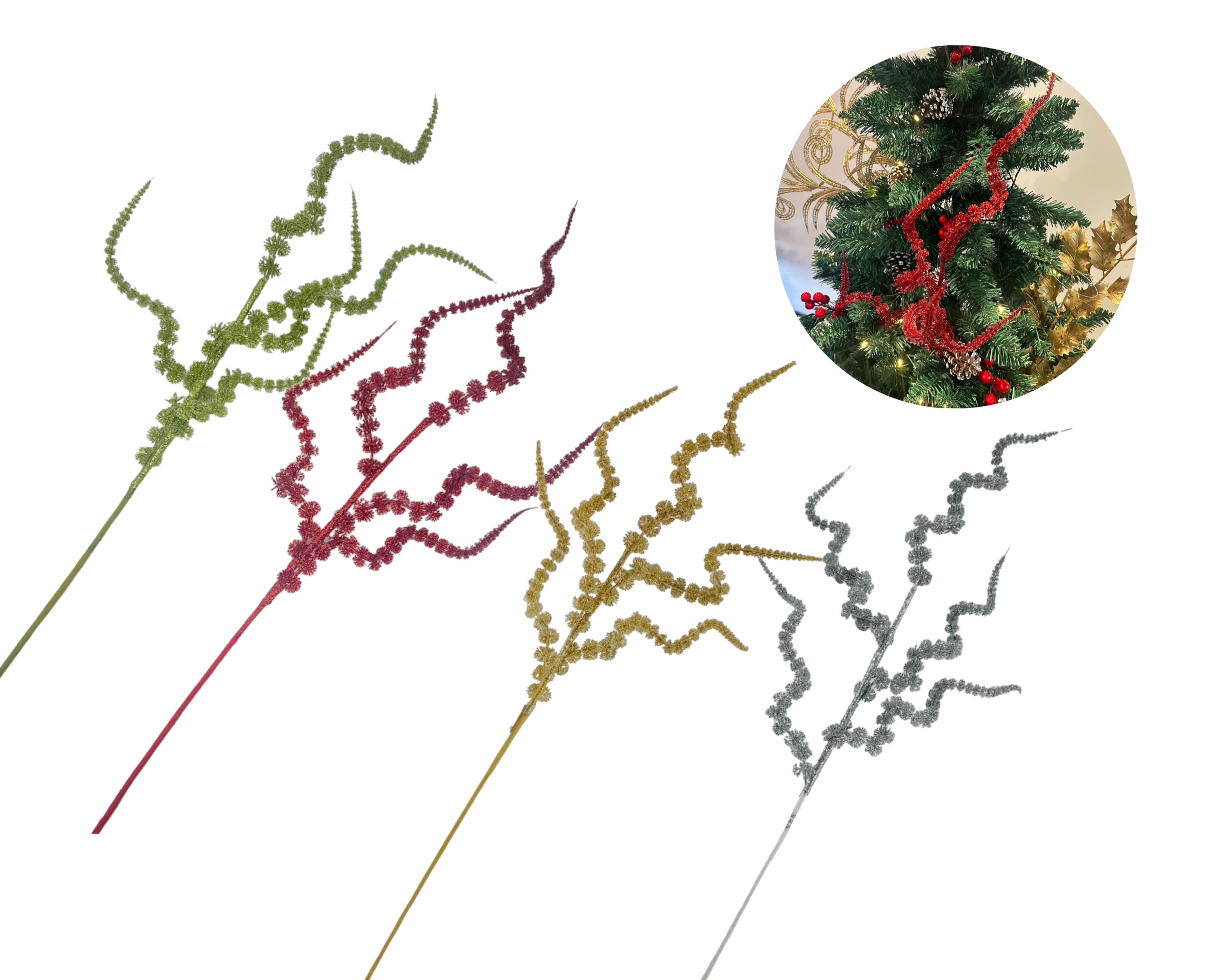 V637-XMS34588-202508260840-00 bulk 24 Xmas Twisted Metallic Branch Tree Deco Assort 78cm - Image 1