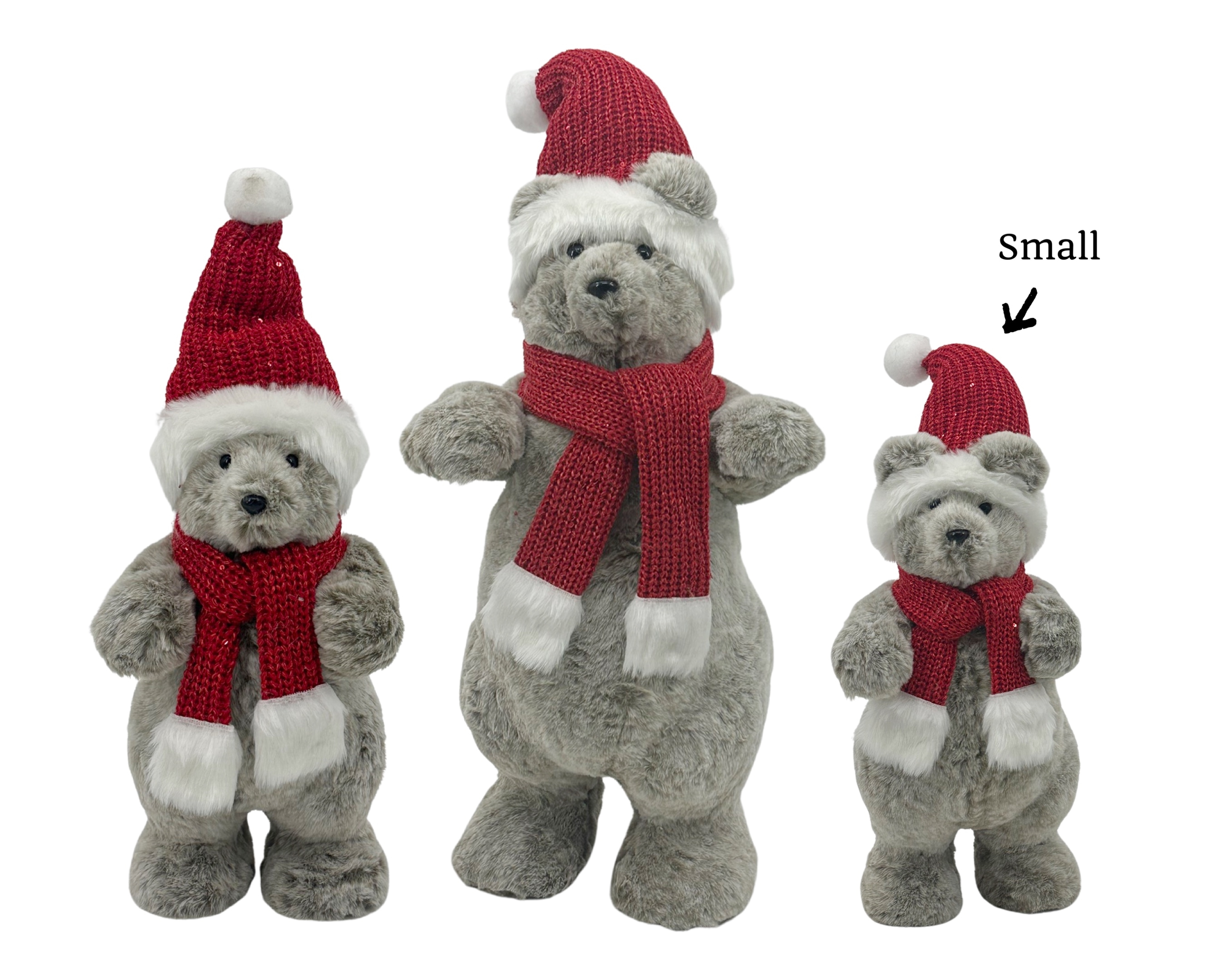V637-XMS34616-202508260840-00 bulk 4 Xmas Randolph Bear w Red Hat / Scarf 34cm - Image 1