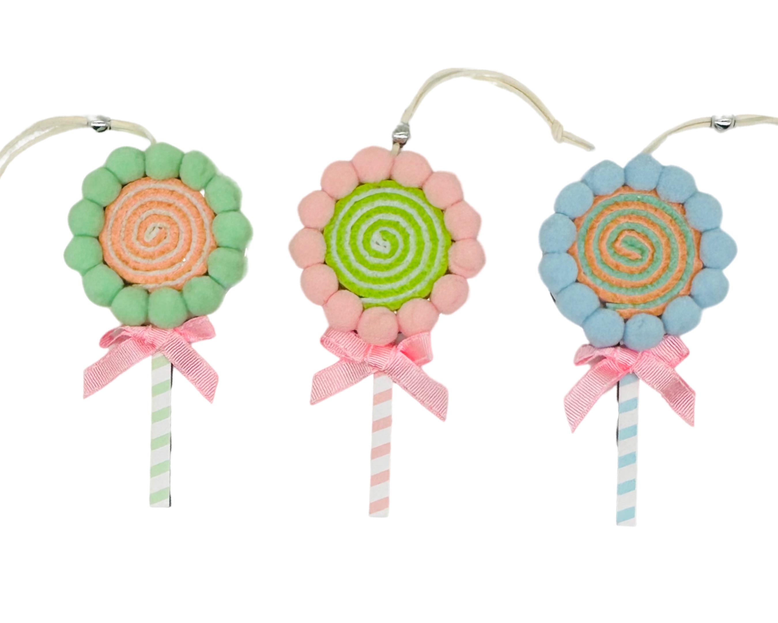 V637-XMS34670-202508260845-00 bulk 24 Xmas Pastel Pompom Assort 11cm - Image 1