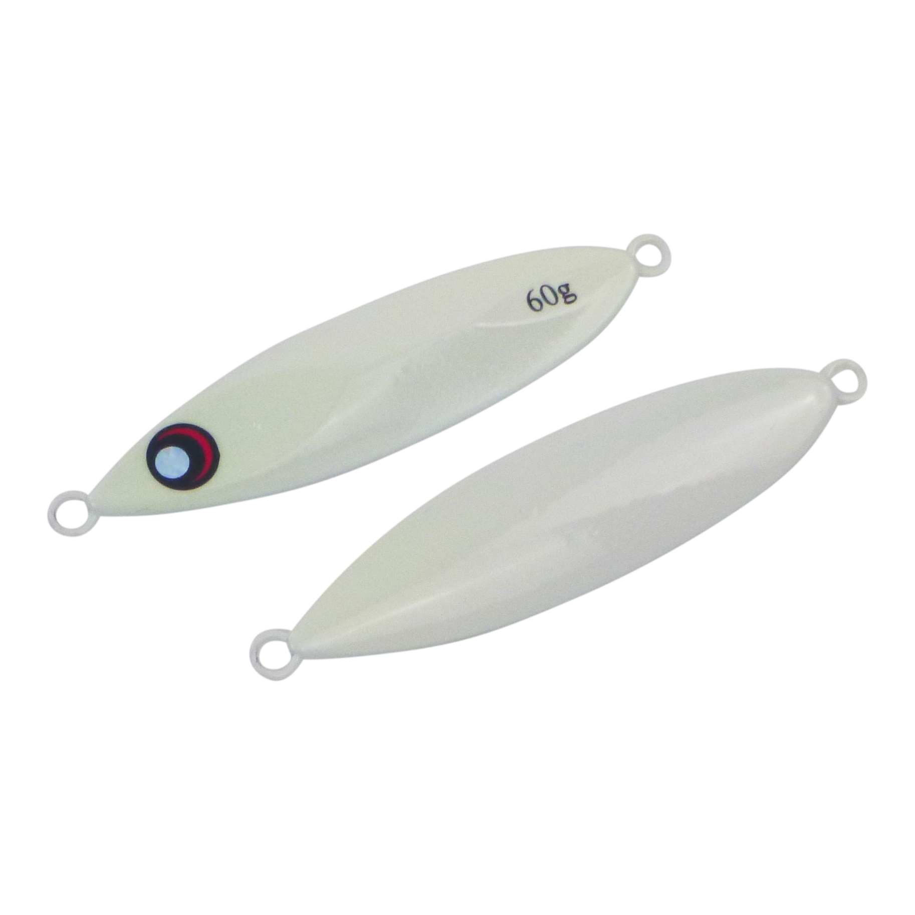 V658-93MC000362015-202507311440-00 Finesse Slow Pitch Flutter Jig, 60gm, Lumo White, 2 pack - Image 1