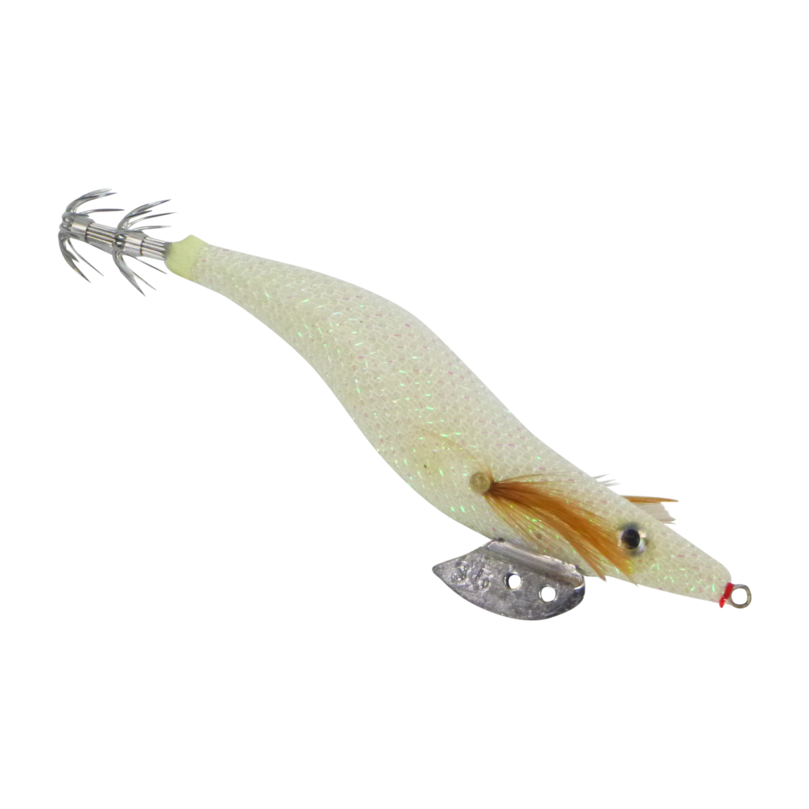 V658-93MC000380100-202507311435-00 Finesse Rumoika Squid Jig, White Glow, size 3.5, 2 pack - Image 1