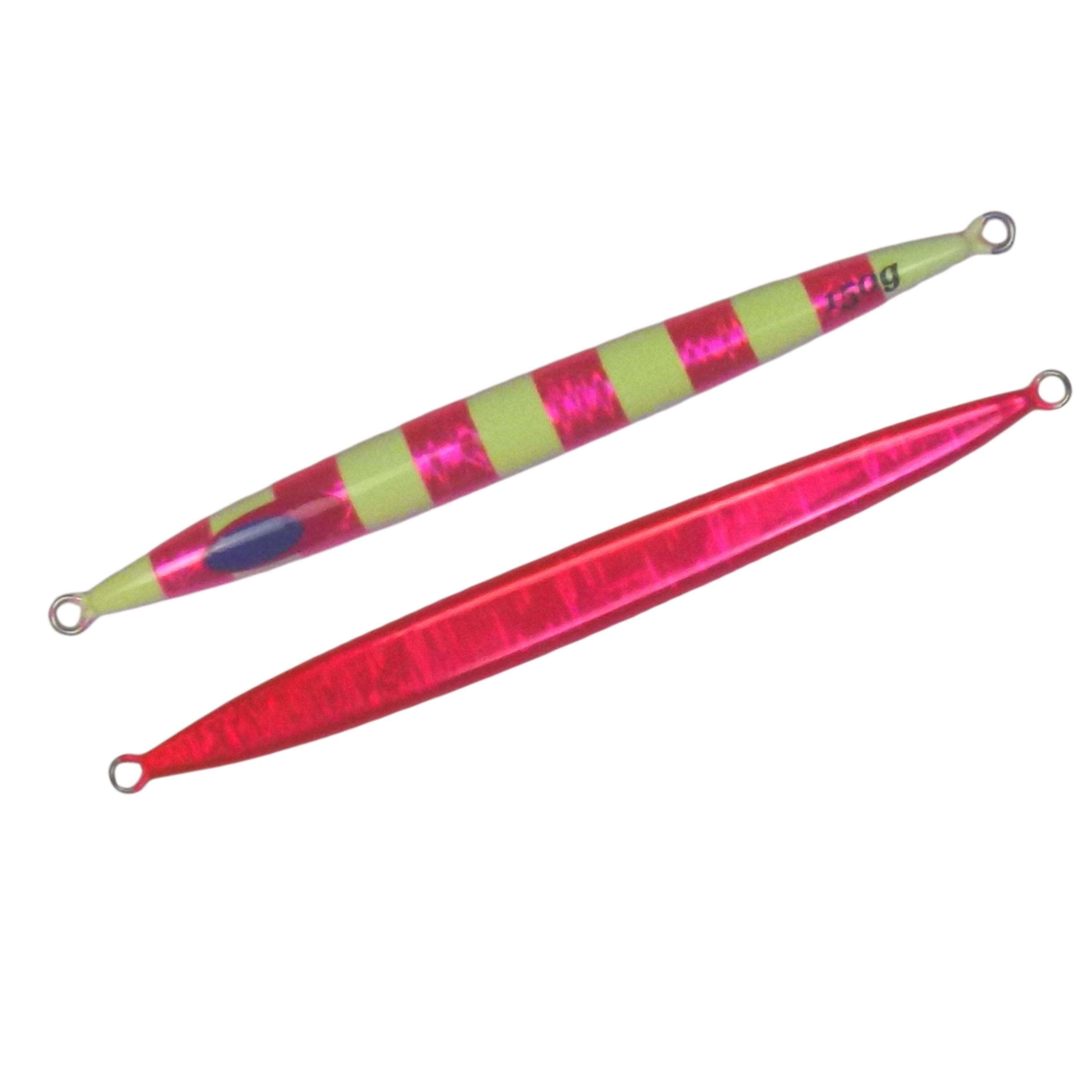 V658-93MC000681012-202507311103-00 Finesse Lumo Fastdrop Jig, 150gm, Hot Pink, Qty 2 - Image 1