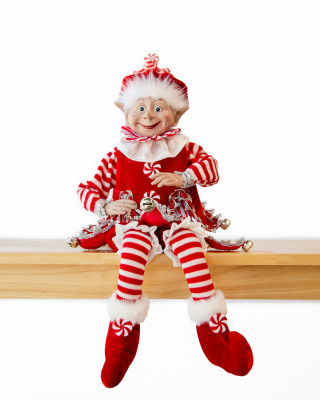 V758-X3544-202509090853-00 CHRISTMAS CANDY STRIPE BOY ELF RD/WH 65CM - Image 1