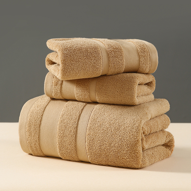 V888-ELOSUNG32955-202507151040-00 Brown Premium 3-Piece 100% Cotton Towel Set - Ultra Soft, Absorbent & Quick-Dry for Bathroom - Image 1