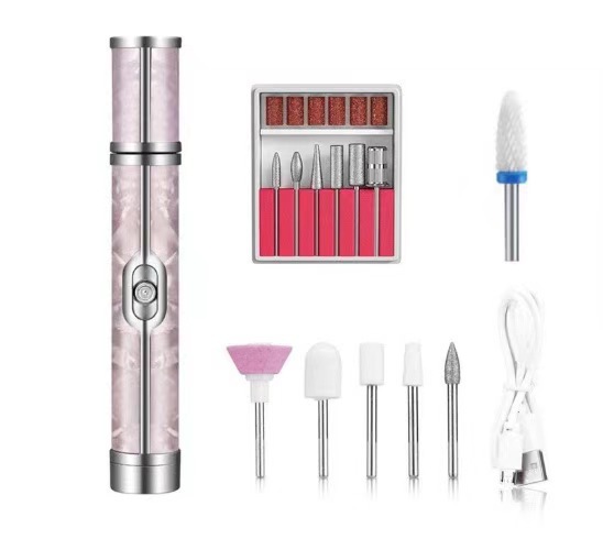 V888-ELOSUNG32958-202507151042-00 Pink Cordless Electric Nail Drill Pen - Professional Rechargeable Manicure & Pedicure Kit - Image 1