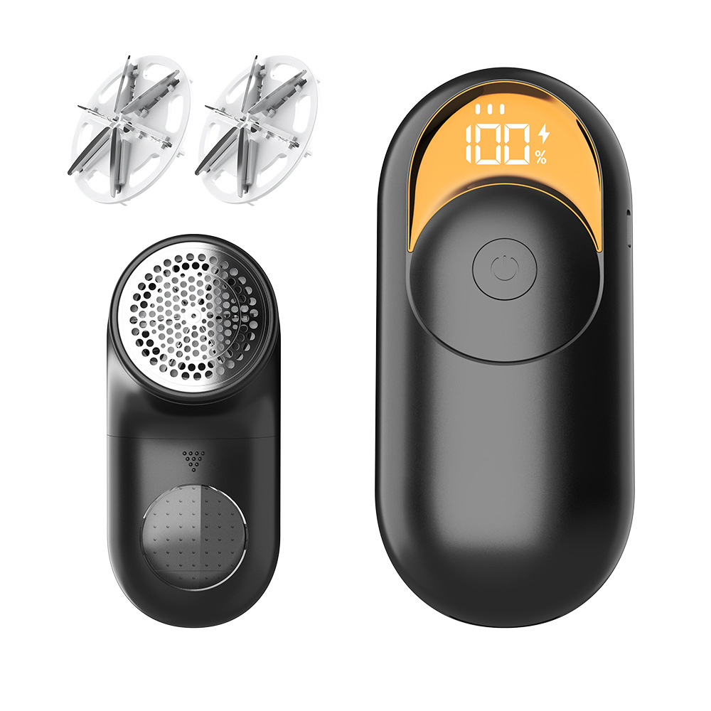 V888-ELOSUNG33728-202507180920-00 Black Digital Display Electric Lint Remover - 3-Speed USB Rechargeable Fabric Shaverc - Image 1
