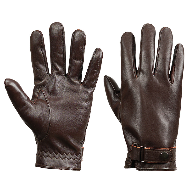 V888-ELOSUNG33786-202508191030-00 S Dark Brown Premium Men's Genuine Sheepskin Leather Driving & Cycling Gloves - Image 1