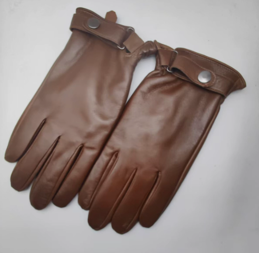 V888-ELOSUNG33796-202508191030-00 L Brown Premium Men's Genuine Sheepskin Leather Driving & Cycling Gloves - Image 1