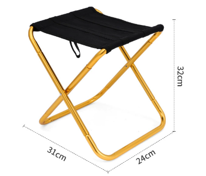 V888-ELOSUNG33839-202509031107-00 Big Gold Ultralight Portable Folding Camping Stool - Compact Aluminum Chair for Hiking, Fishing & Outdoor Events - Image 1
