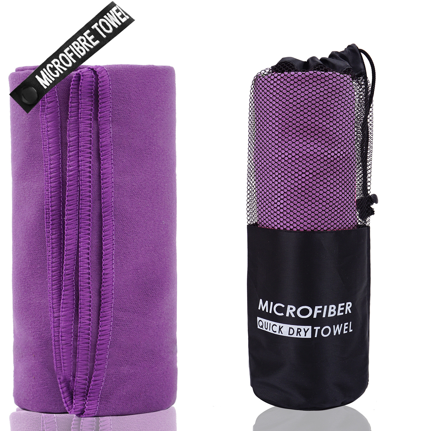 V888-ELOSUNG33843-202509031118-00 2-Piece Purple Quick-Dry Microfiber Sports Towel with Travel Case - Compact & Absorbent for Gym, Swimming & Camping - Image 1
