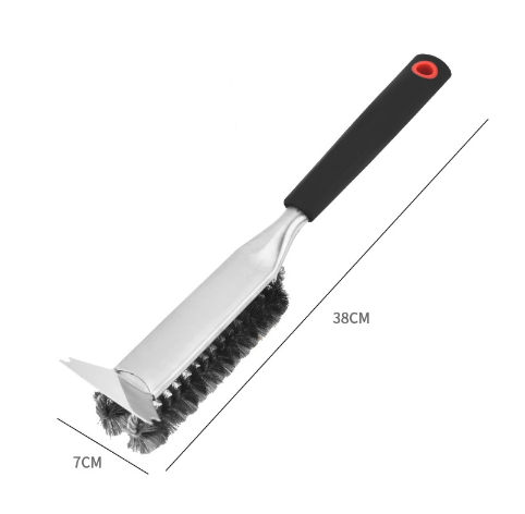 V888-ELOSUNG33924-202509220954-00 Plastics Handle Heavy Duty BBQ Grill Brush - Stainless Steel Wire Cleaner with Scraper for Effortless Grate Cleaning - Image 1
