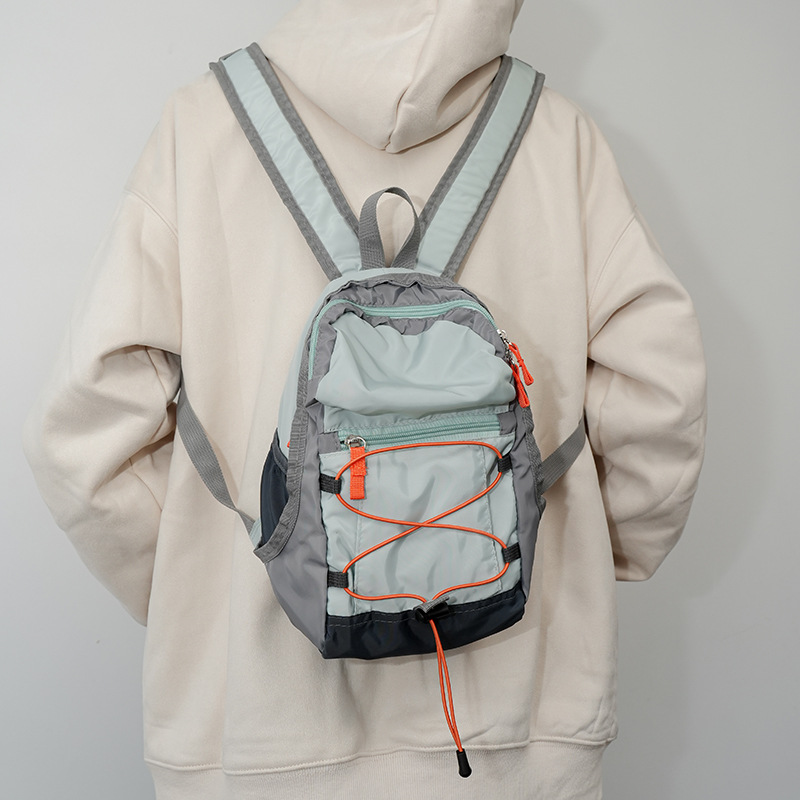 V888-ELOSUNG33972-202509221021-00 Green Mini Lightweight Drawstring Backpack for Women - Small Casual Travel Daypack - Image 1