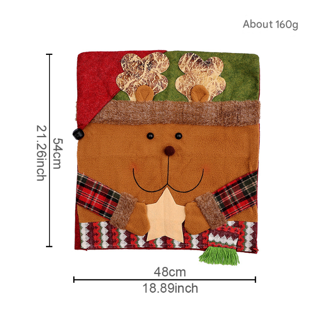 V888-ELOSUNG3430-202507071021-00 Festive Christmas Dining Chair Covers | Santa, Snowman & Reindeer Character Slipcovers - Image 1