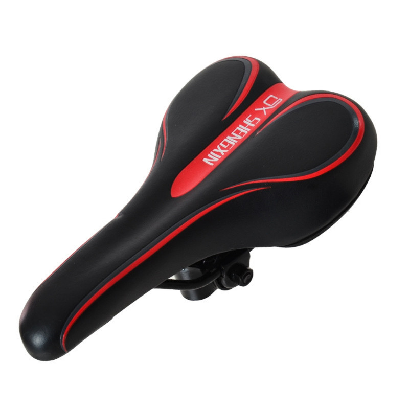 V888-ELOSUNG34466-202507160945-00 Black and red Mountain Bike Saddle - Comfortable and Durable Bicycle Seat for MTB and Road Bikes - Image 1