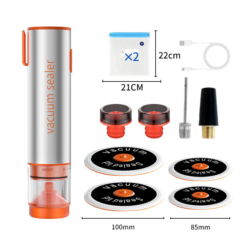 V888-ELOSUNG35778-202507281711-00 Multi-Function Handheld Electric Vacuum Sealer & Inflator Kit - For Food Bags, Jars, Wine & Balls(Gray Orange) - Image 1