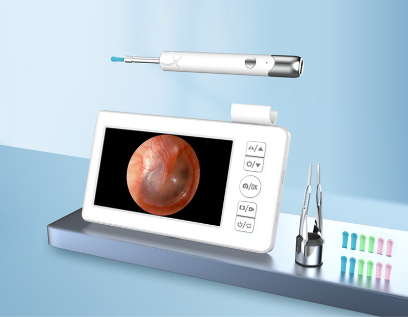V888-ELOSUNG35839-202508111510-00 All-in-One Wireless Visual Ear Cleaner Kit with 4.3" IPS Display Screen(white) - Image 1