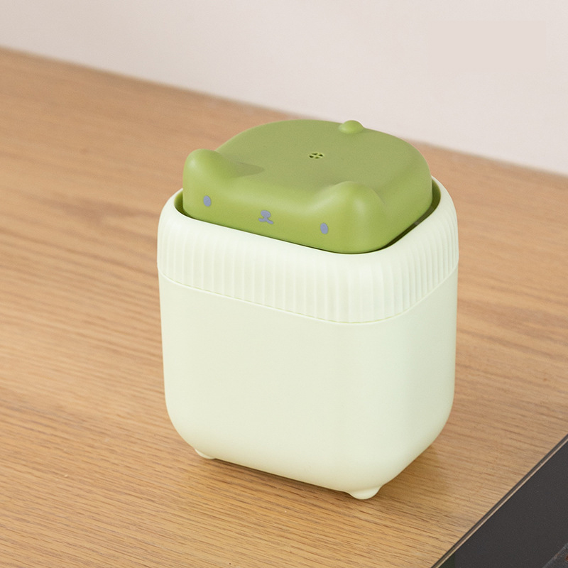 V888-ELOSUNG36192-202508111511-00 2 Pcs Green Cute Cat Press-to-Dispense Soap Pump & Sponge Caddy for Kitchen Sink - Image 1