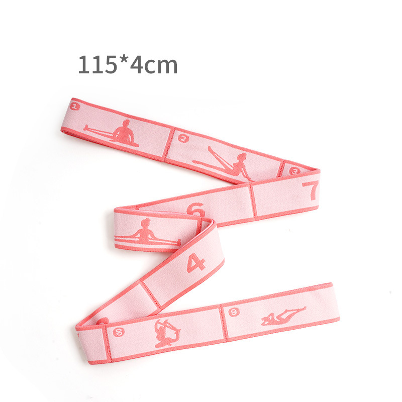 V888-ELOSUNG36396-202509041430-00 Pink 9-Loop Yoga Stretch Strap - Numbered Band for Flexibility and Physical Therapy - Image 1