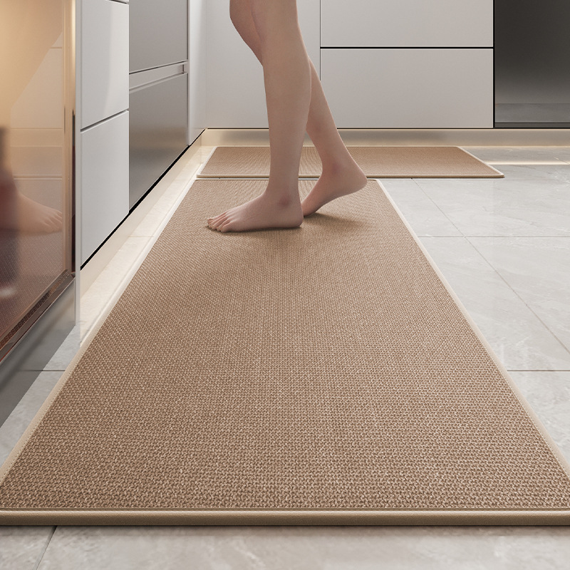 V888-ELOSUNG37068-202509221011-00 Absorbent & Dirt-Resistant Woven Kitchen Mat - Non-Slip Runner Rug for Home(Style Woven Brown) - Image 1