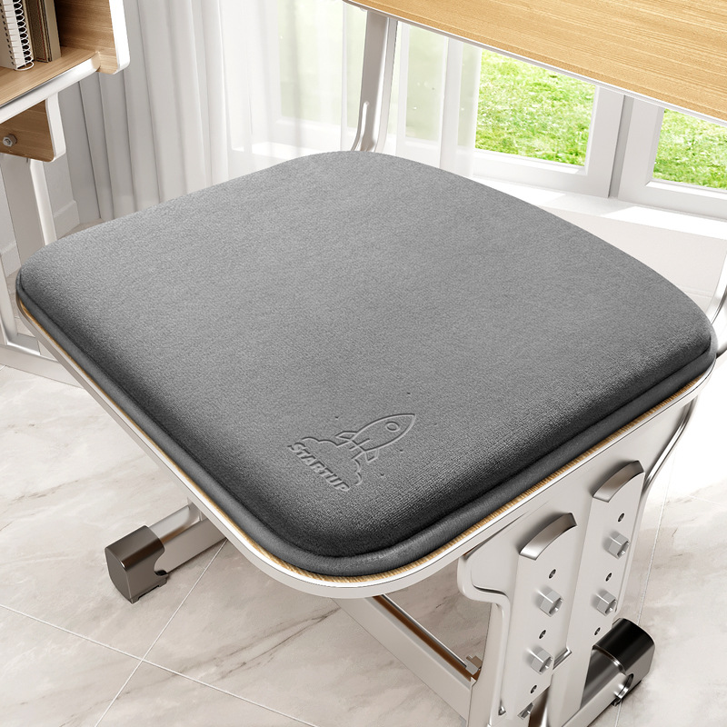V888-ELOSUNG37073-202509220945-00 Memory Foam Student Seat Cushion - Pressure Relief, Non-Slip with Adjustable Straps for Healthy Posture(Rocket Gray 36x34cm) - Image 1