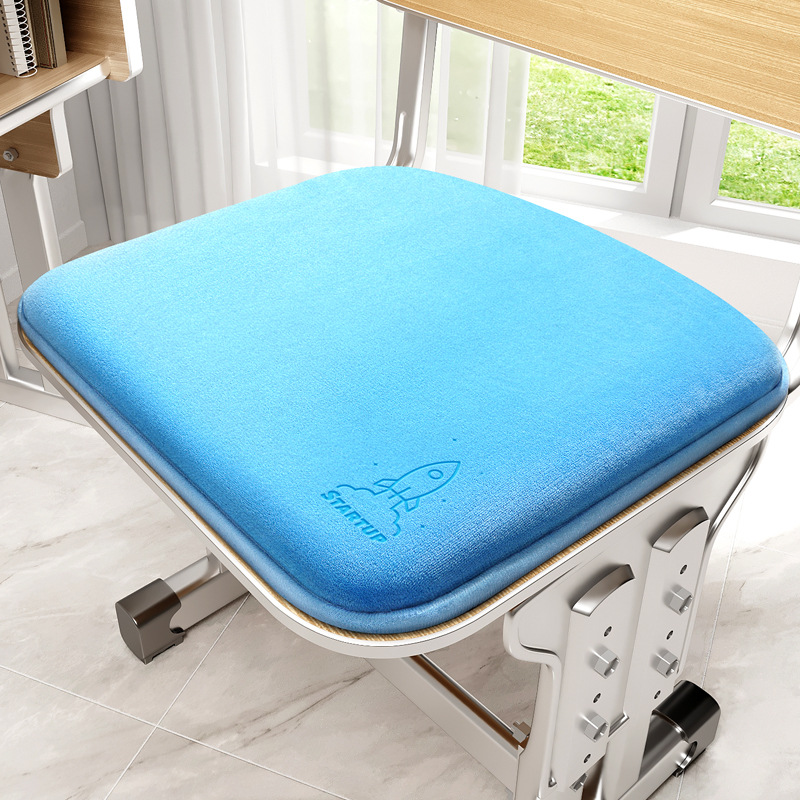 V888-ELOSUNG37074-202509221015-00 Memory Foam Student Seat Cushion - Pressure Relief, Non-Slip with Adjustable Straps for Healthy Posture(Rocket Blue 36x34cm) - Image 1