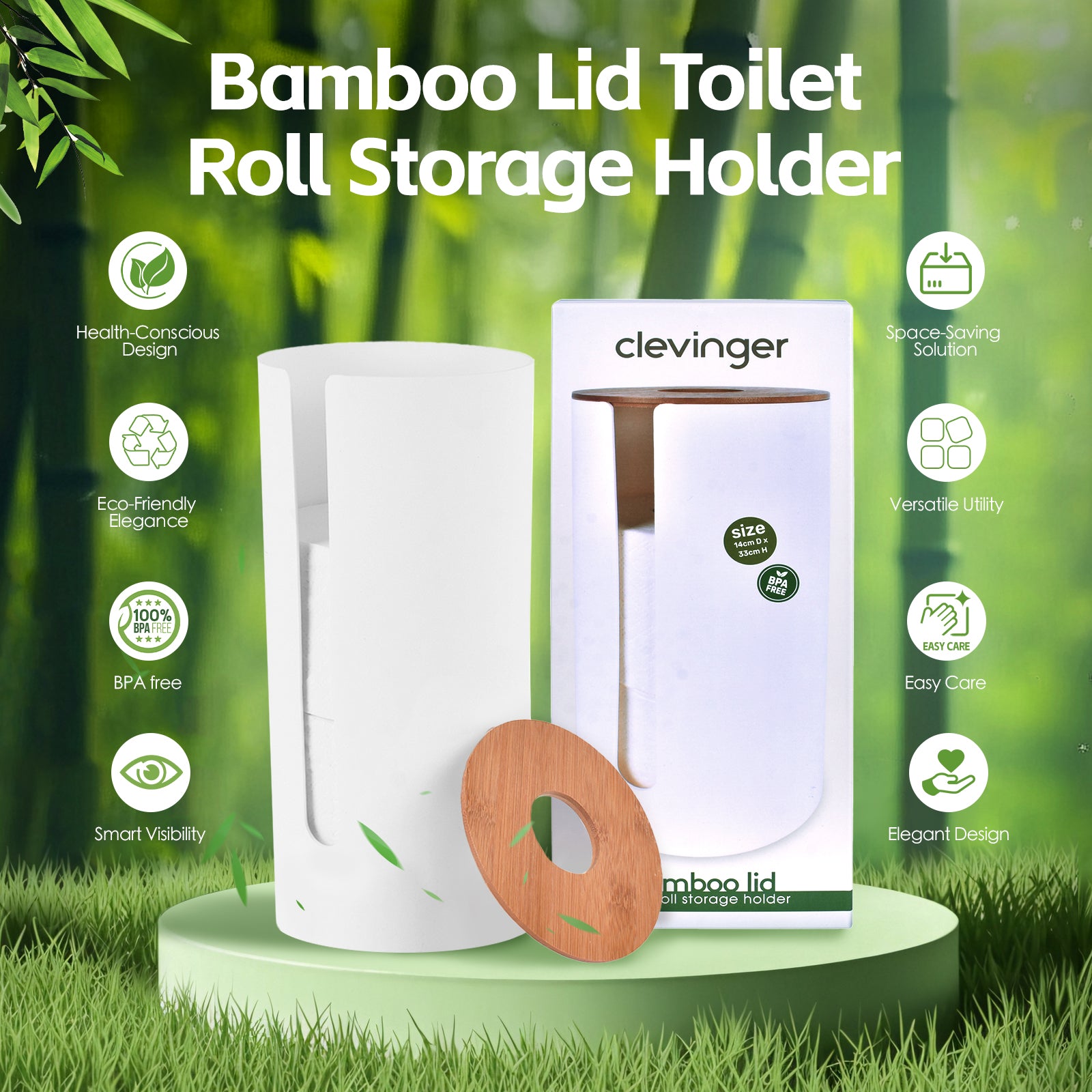 V915-HO0314-202509250846-00 Bamboo Lid Toilet Roll Storage Holder - Image 1