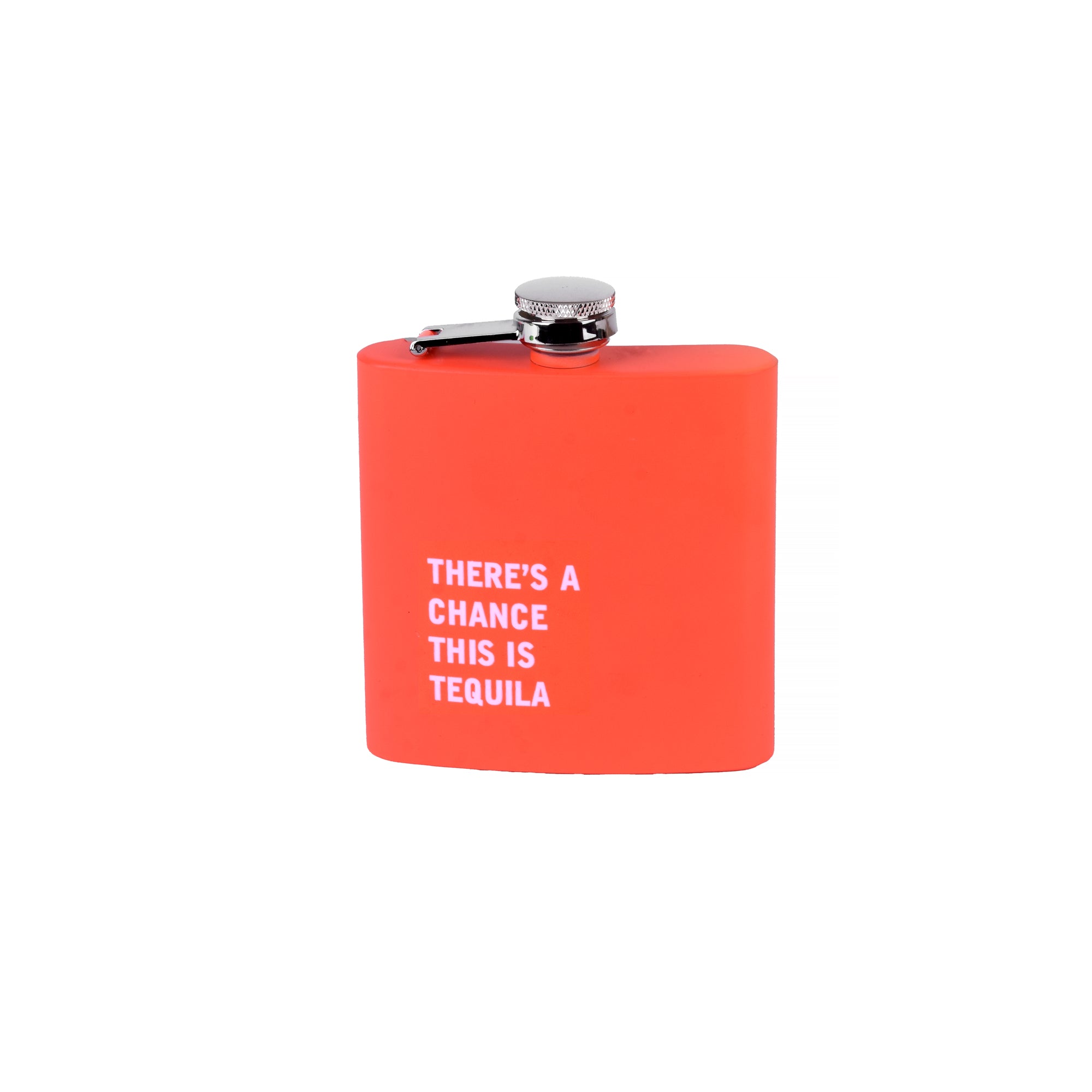 V915-LD0084-PEACH-202509250910-00 175ml Stainless Steel Hip Flask w Funny Quotes - Peach - Image 1