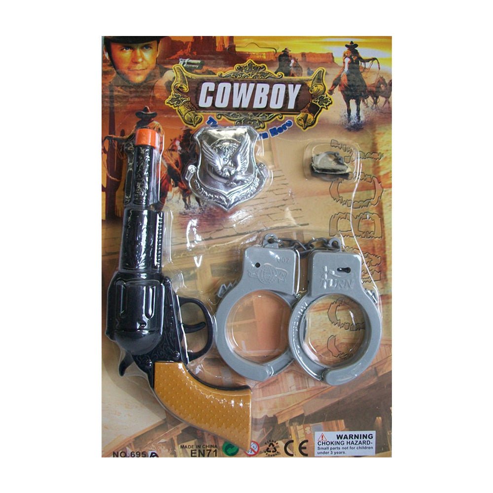 V922-AWD-A1002-GUN695B-202508251211-00 Toy cowboy gun and handcuff play set - Image 1