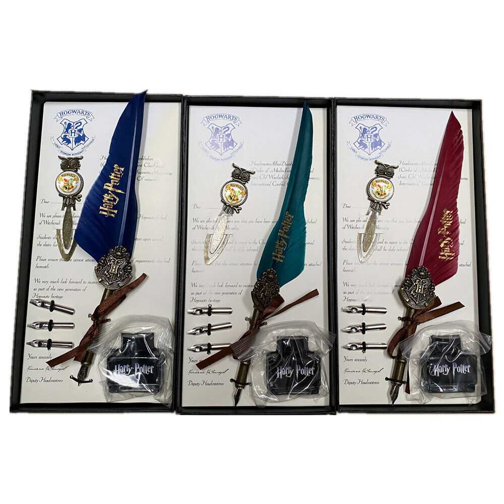 V922-AWD-B0502-HPSTAR-202508251145-00 Harry Potter Vintage Feather Dip Pen Writing Set with ink Calligraphy Quill Pen Gifts - CLARET RED - Image 1