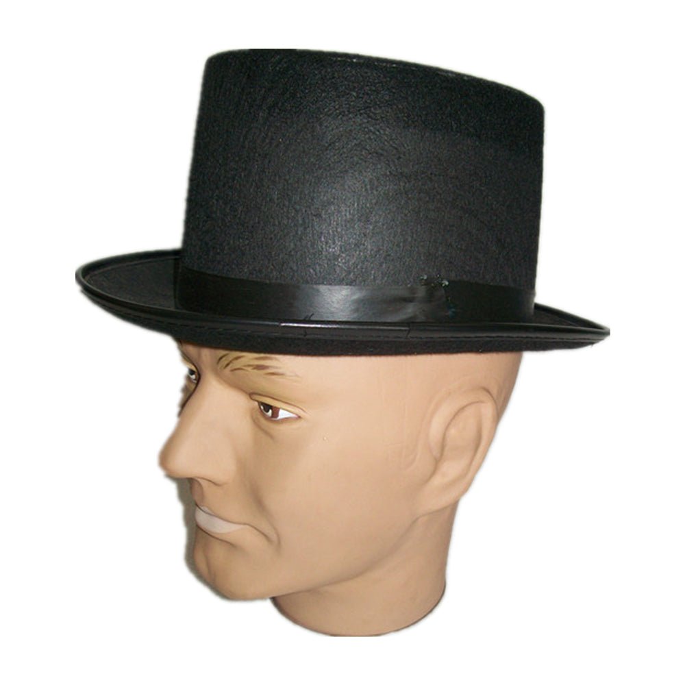 V922-AWD-C110X-HATTOPF-202508251211-00 Black flocked tophat party hat - Image 1