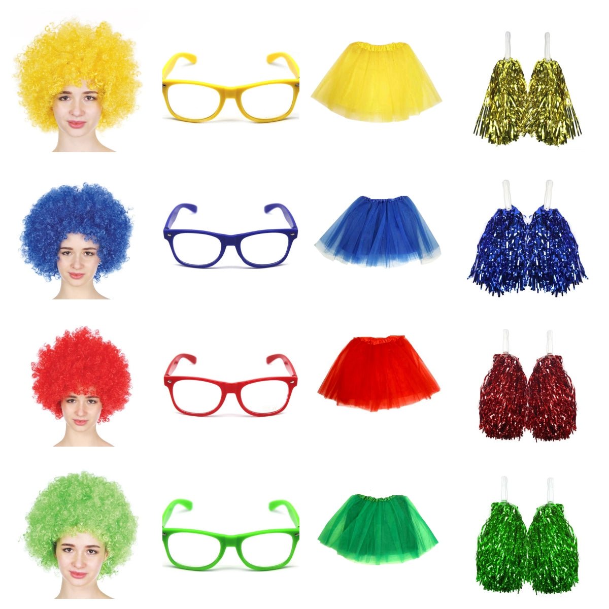V922-AWD-E1211-HOUCOLB-202508251145-00 School house carnival colour celebrates kit Wig Glasses Tutus and Pom Poms - Blue - Image 1