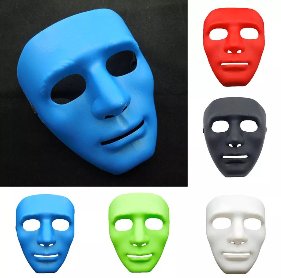 V922-AWD-F0161-MASBLA-WHITE-202508251136-00 2x Robot Plain Mask Purge Style Halloween Scary Ghost Blank Mask Unisex - 2x White - Image 1
